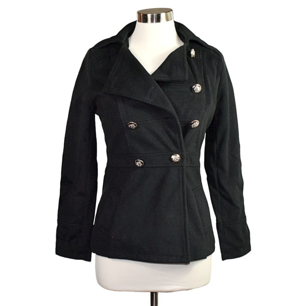 NWT Fashion Classic Fashion Collection Black Pea Coat